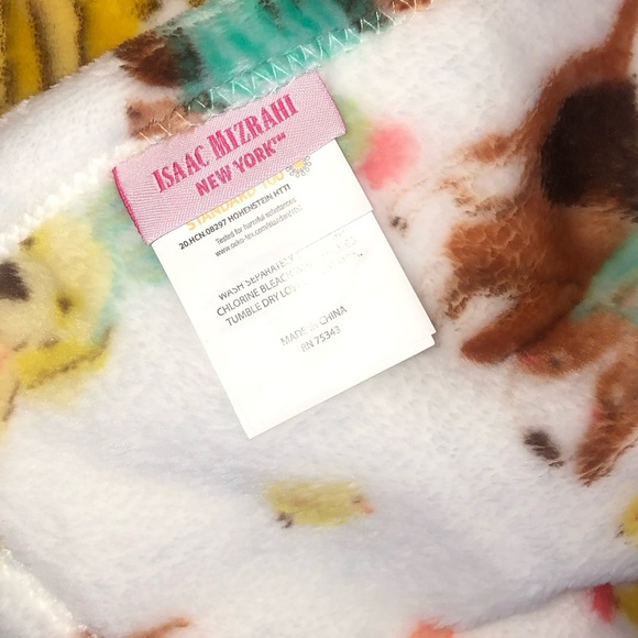 ✨NWT✨ Isaac Mizrahi Easter Egg Spring Polka Dot Bunny Ears Dog Throw Blanket - Picture 7 of 11